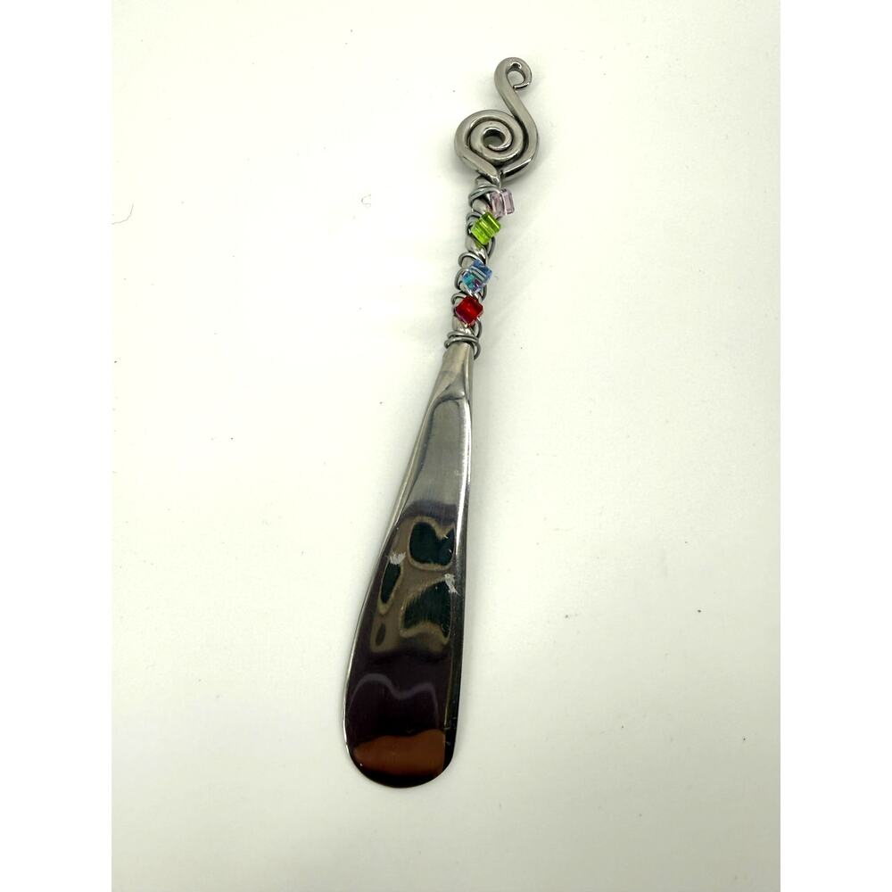 Handmade Beaded Stainless Steel Spreader Butter Knife Wire Wrapped Handle